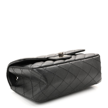 Goatskin Quilted 2.55 Reissue Mini Flap Dark Silver