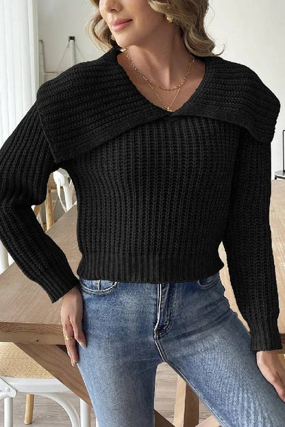 Suéter con solapa y diseño de nueva tendencia de moda 
