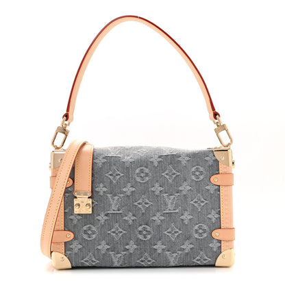 Monogram Denim Side Trunk MM Washed Gray