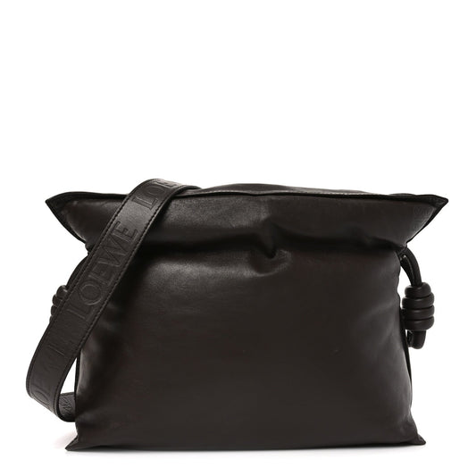 Calfskin Flamenco Puffer Knot Bag Dark Brown
