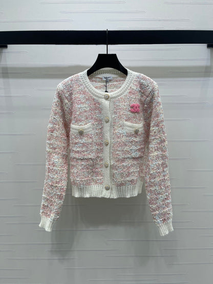 CC 25 Knitted Cardigan Button Pink Wool 305391