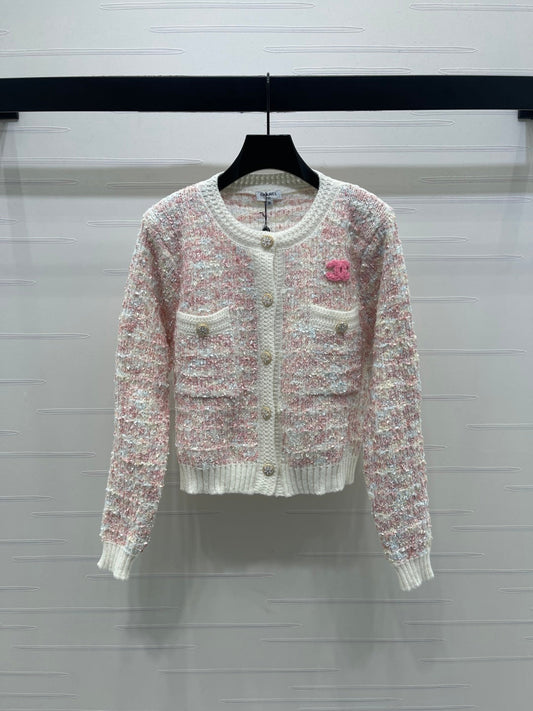 CC 25 Knitted Cardigan Button Pink Wool 305391