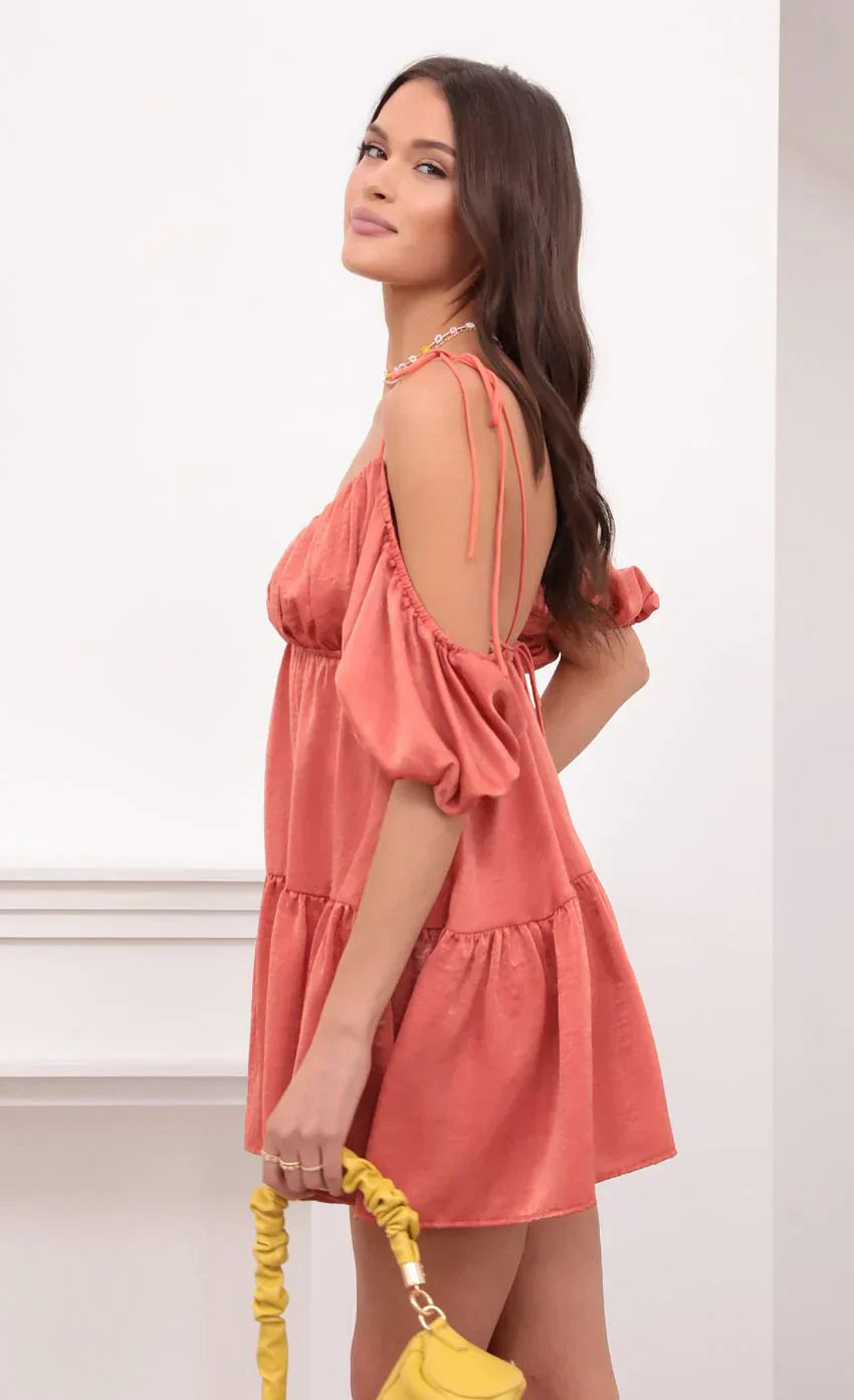 Baby Doll Dress in Coral