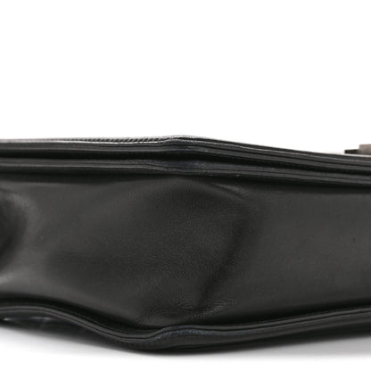 Lambskin Quilted Large Boy Flap Black