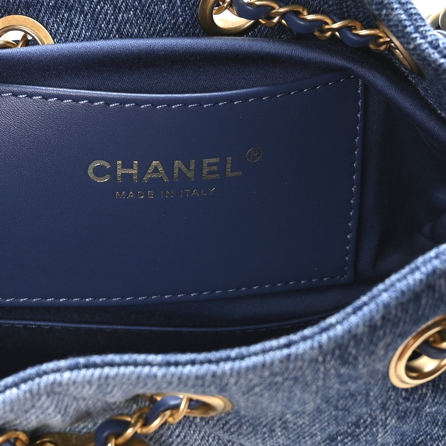 Washed Denim Quilted Mini Chanel 25 Handbag Blue