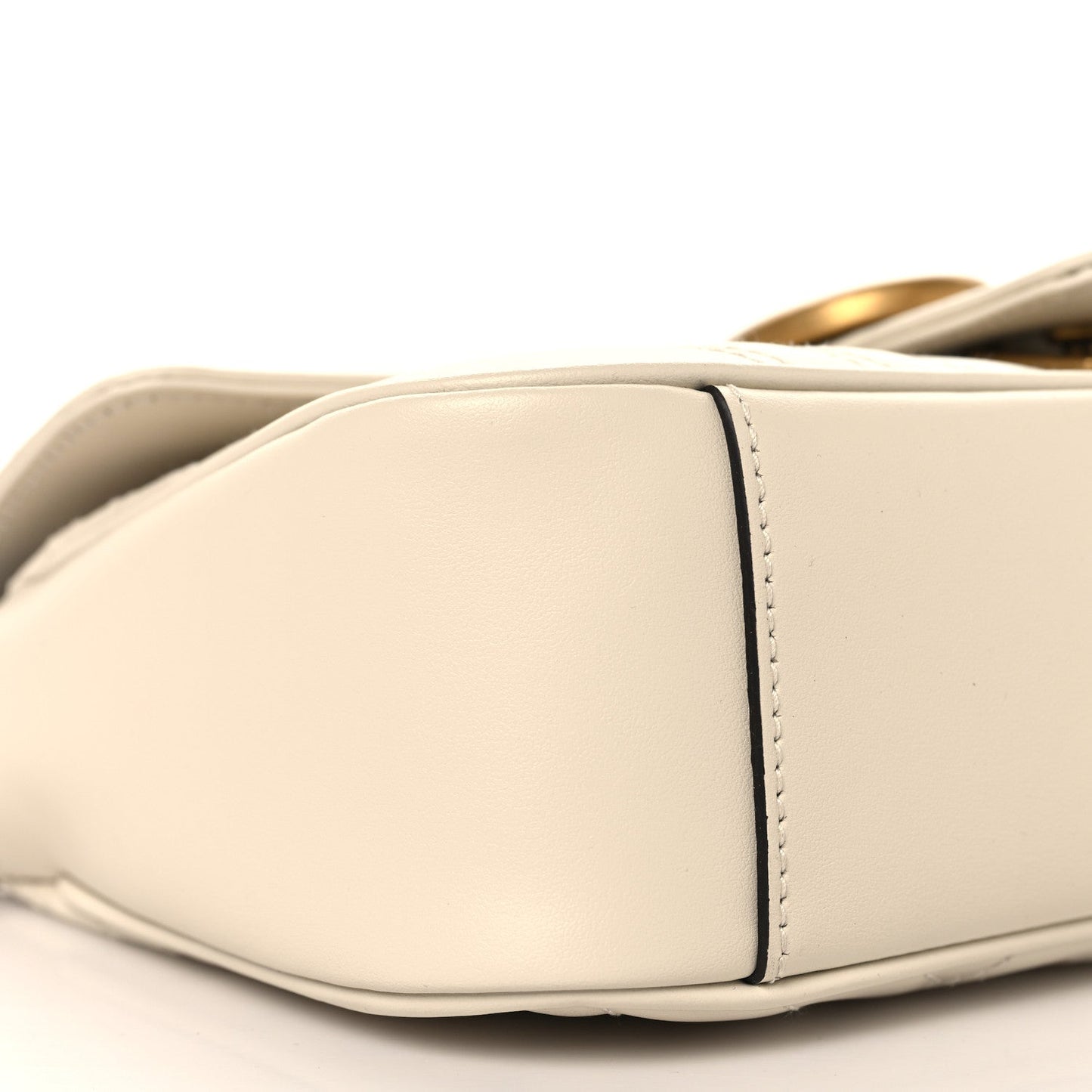Calfskin Matelasse Small GG Marmont Shoulder Bag White