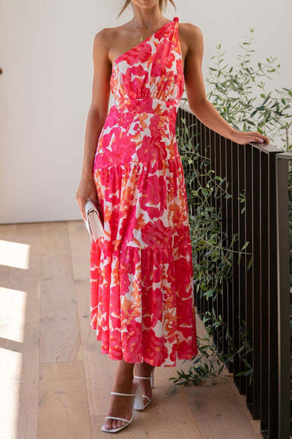Vestido midi sin mangas con hombros descubiertos y largo medio 