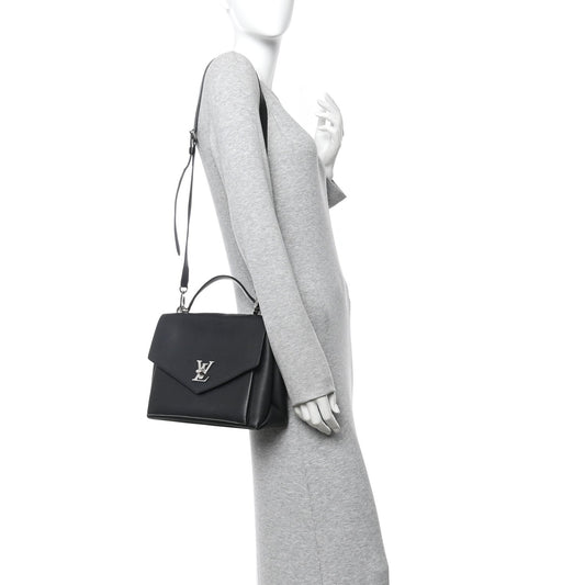 Soft Calfskin My Lockme Top Handle Black