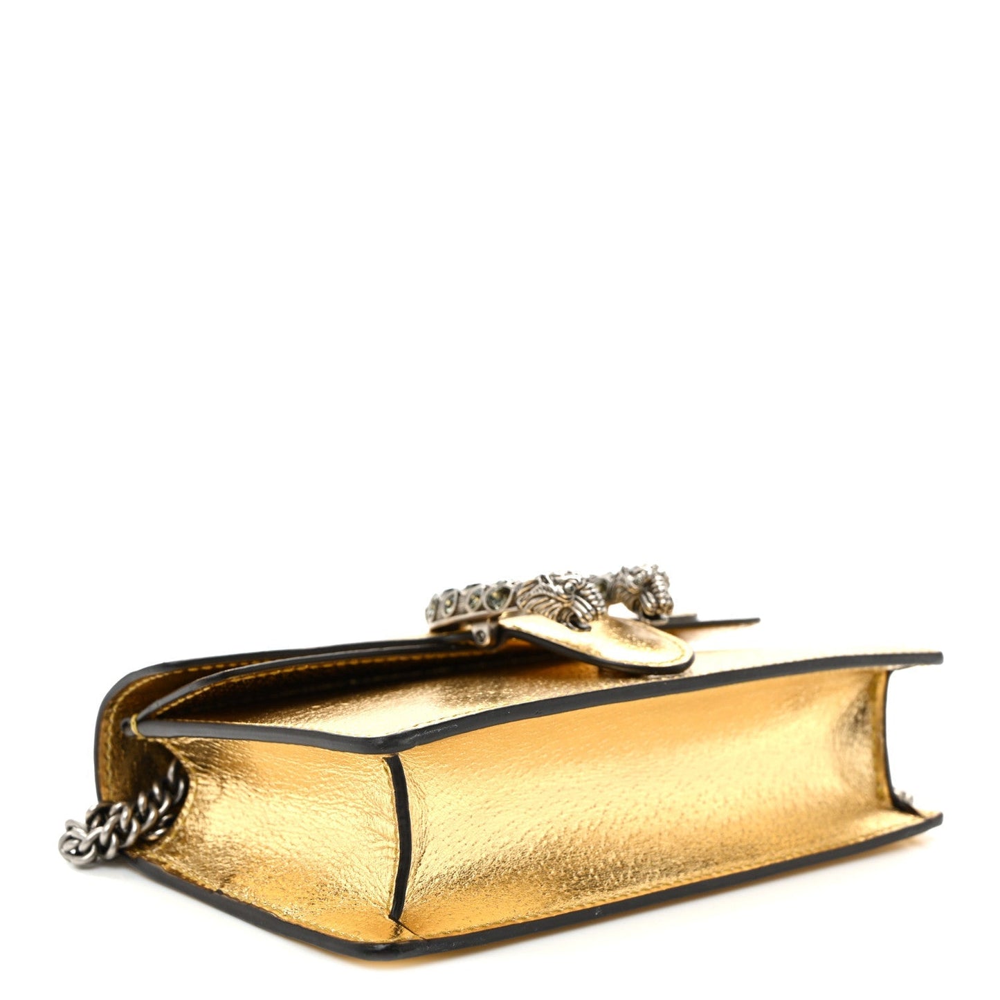 Metallic Calfskin Super Mini Dionysus Shoulder Bag Gold
