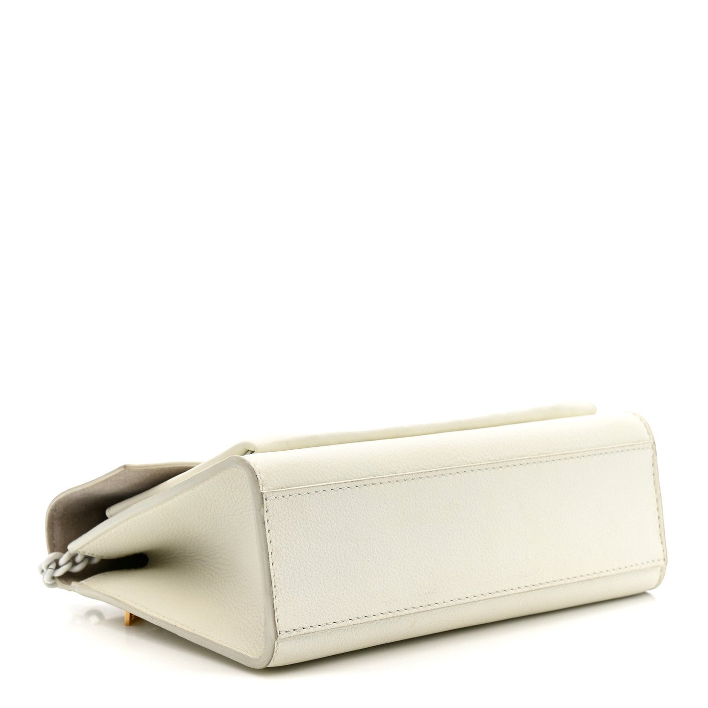 Soft Calfskin Mylockme Chain Bag BB White