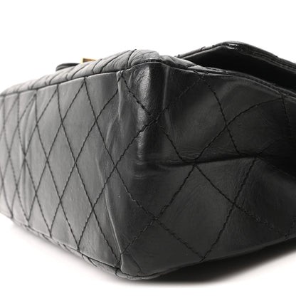Aged Calfskin Quilted 2.55 Reissue 227 Flap Black