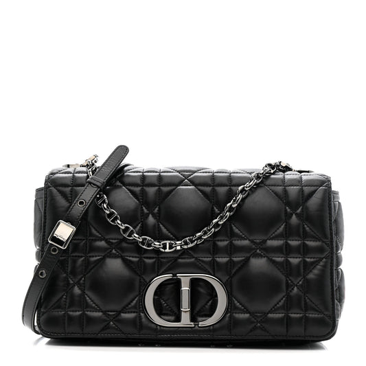 Calfskin Macrocannage Large Caro Bag Black