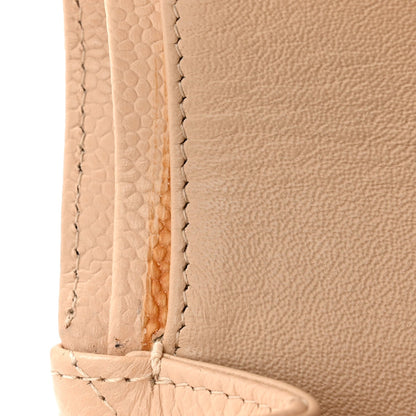 Caviar Quilted Jumbo Double Flap Beige Clair