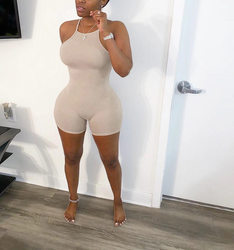 Mono de verano para mujer, color liso, sexy, ajustado, talla grande