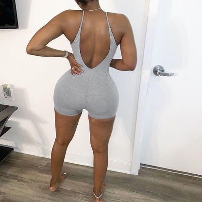 Mono de verano para mujer, color liso, sexy, ajustado, talla grande