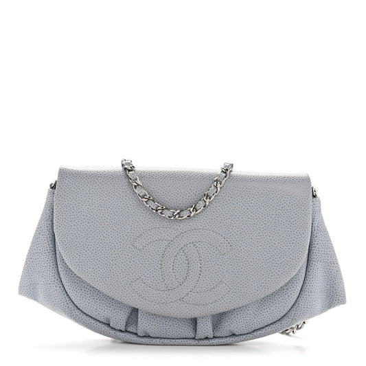 Caviar Half Moon Wallet On Chain WOC Light Blue
