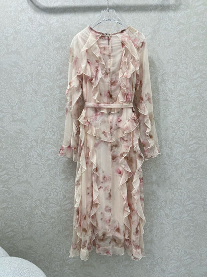 Zimmermann Hypnotic Frill Maxi Dress Cream Peony Cotton 336579