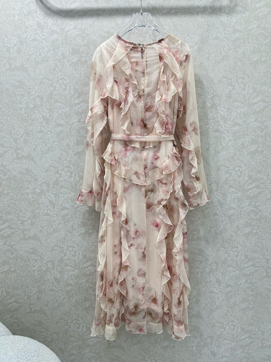 Zimmermann Hypnotic Frill Maxi Dress Cream Peony Cotton 336579