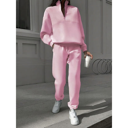 Half Zip Sweatshirt and Jogger Set for Women - Stefania