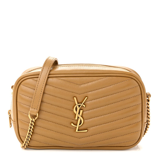 Calfskin Matelasse Monogram Mini Lou Camera Bag Tabac Brown