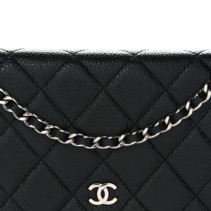 Caviar Quilted Wallet On Chain WOC Black