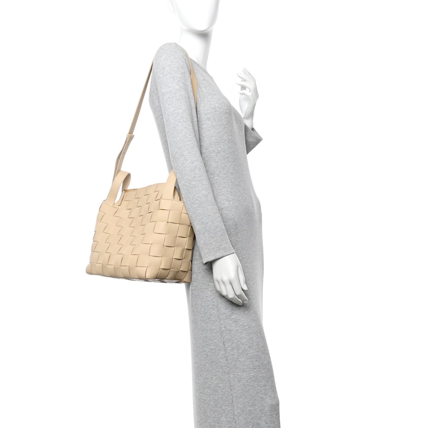Lambskin Maxi Intrecciato Bowling Cassette Shoulder Bag Porridge