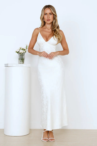 Floral Kiss Satin Maxi Dress