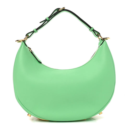 Vitello Grace Matte Small Fendigraphy Hobo Bag Edamame