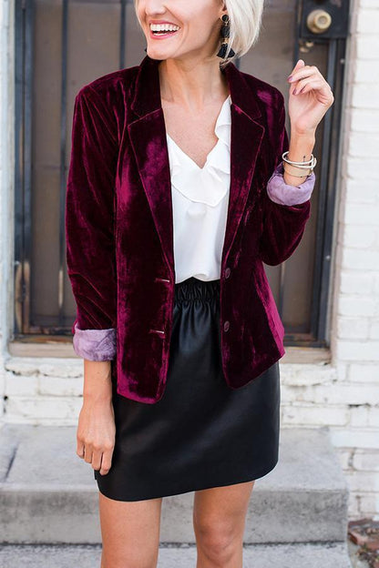 Blazer de terciopelo elegante de influencer