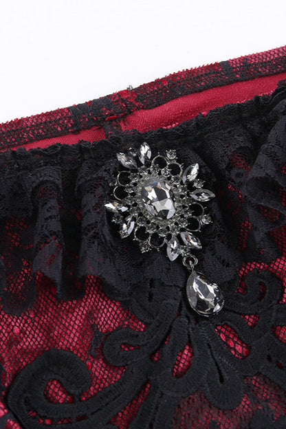 Gothic Lace Panel Cami Corset