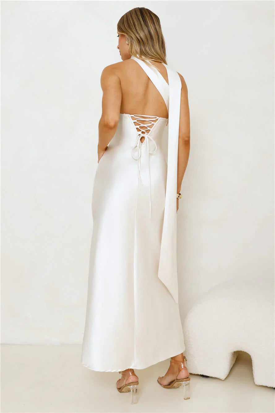 Be Noticed Strapless Satin Maxi Dress