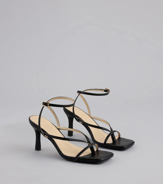Strut Factor Thong Strappy Stiletto Heels