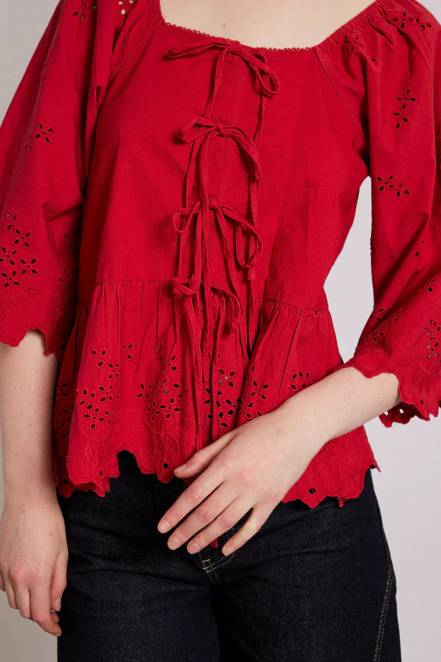 lana blouse - red
