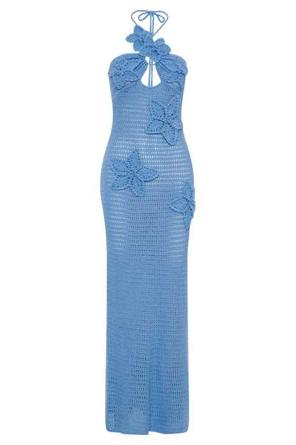Beverly Floral Appliqu茅 Crochet Maxi Dress