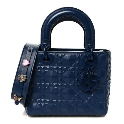 Calfskin Cannage Diamond Small My ABCDior Lady Dior Blue Royale