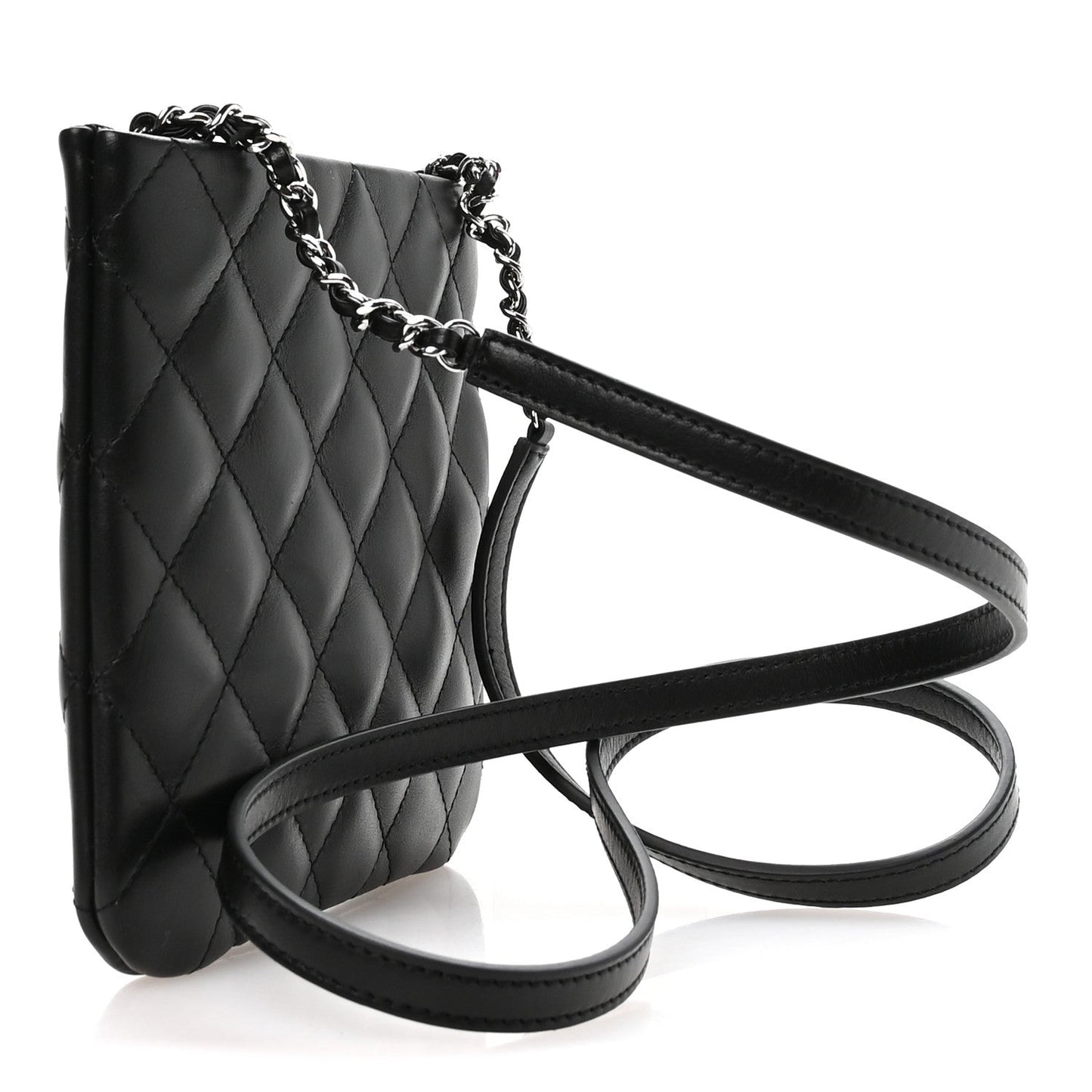 Lambskin Quilted Uniform Crossbody Bag Black