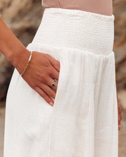 Pantalones fruncidos con bolsillos de mezcla de lino Fresh Air