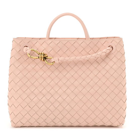 Nappa Intrecciato Medium Andiamo Shoulder Bag Lotus