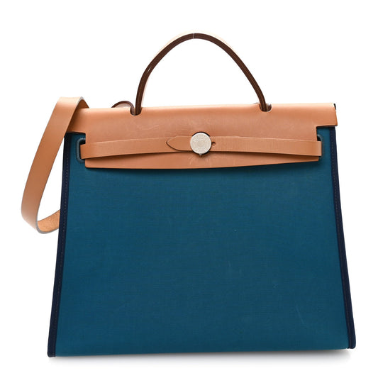 Toile Officier Vache Hunter Herbag Zip PM 31 Bleu Izmir Fauve