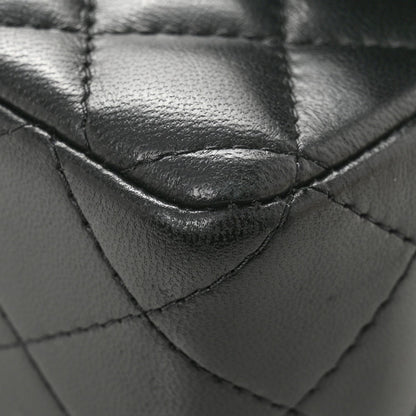 Lambskin Quilted Mini Rectangular Flap Black