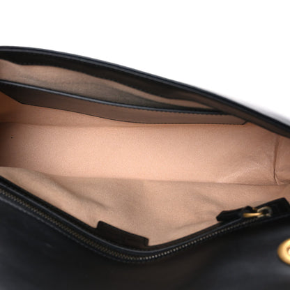 Calfskin Matelasse Medium GG Marmont Shoulder Bag Black