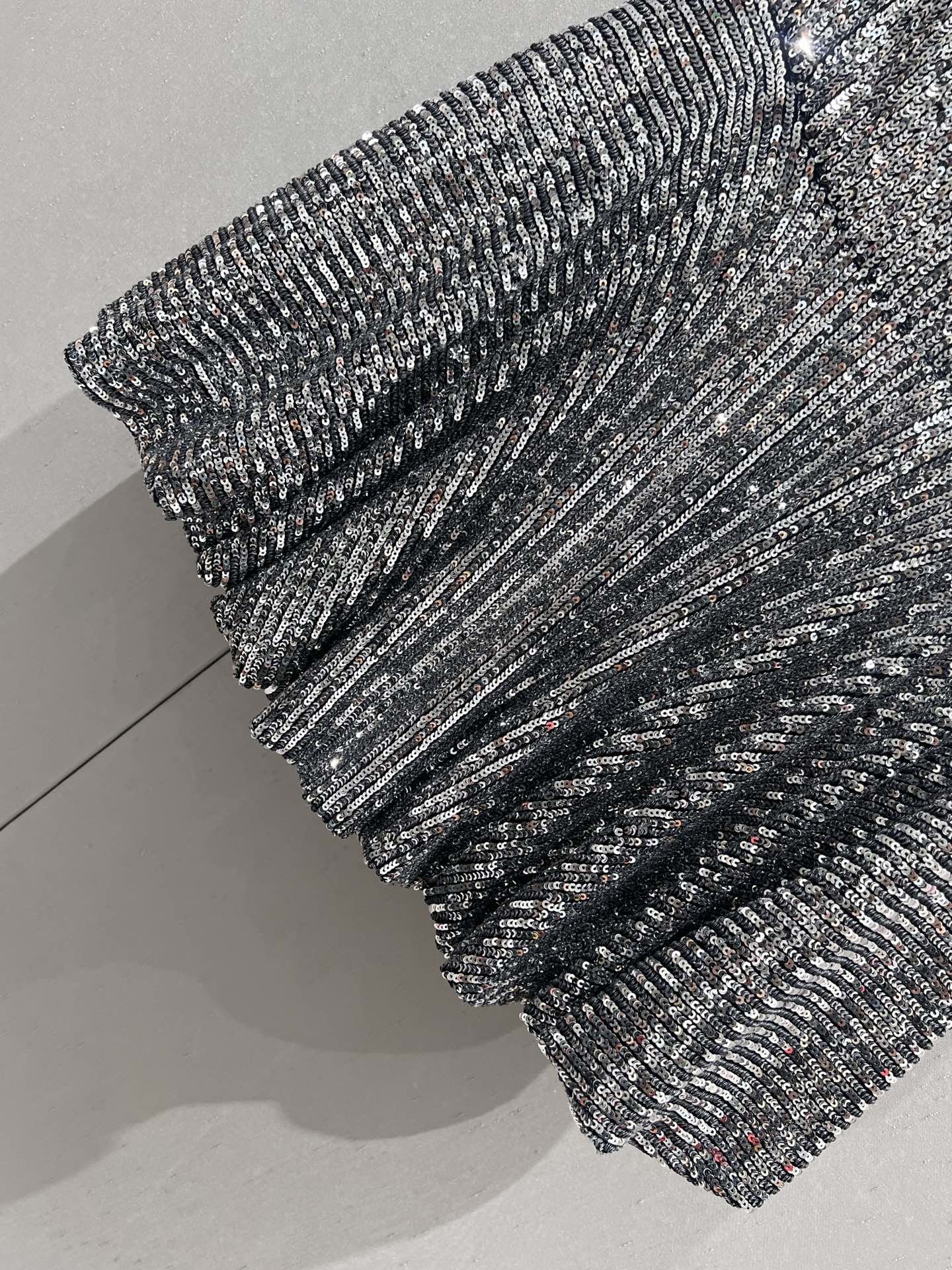 YSL 2025 Sequined Skirt Silver Polyester 212667