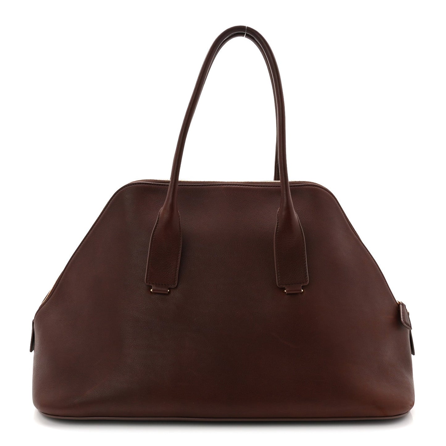 Polished Saddle Calfskin Large Devon Bag Burgundy
