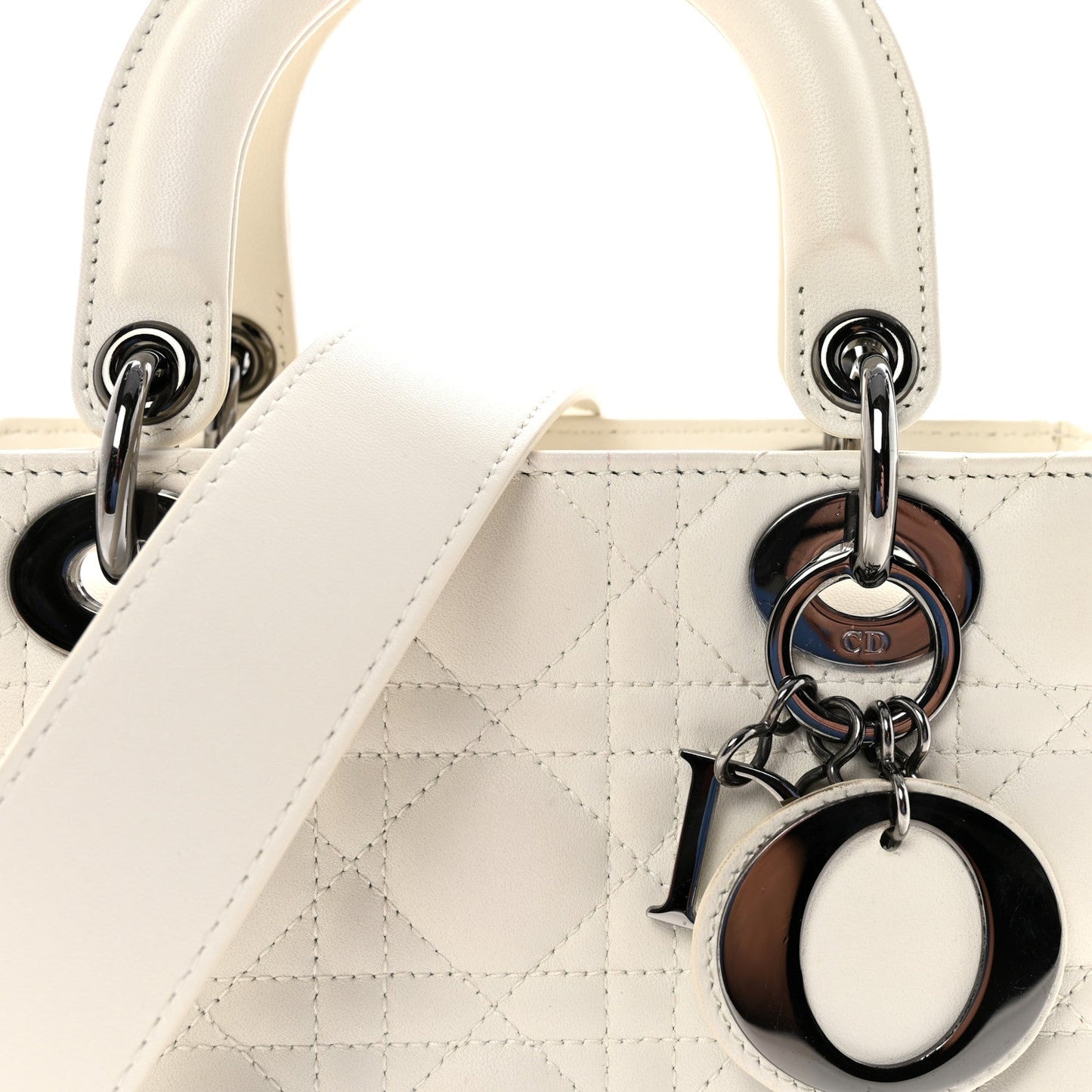 Lambskin Cannage Small My ABCDior Lady Dior White