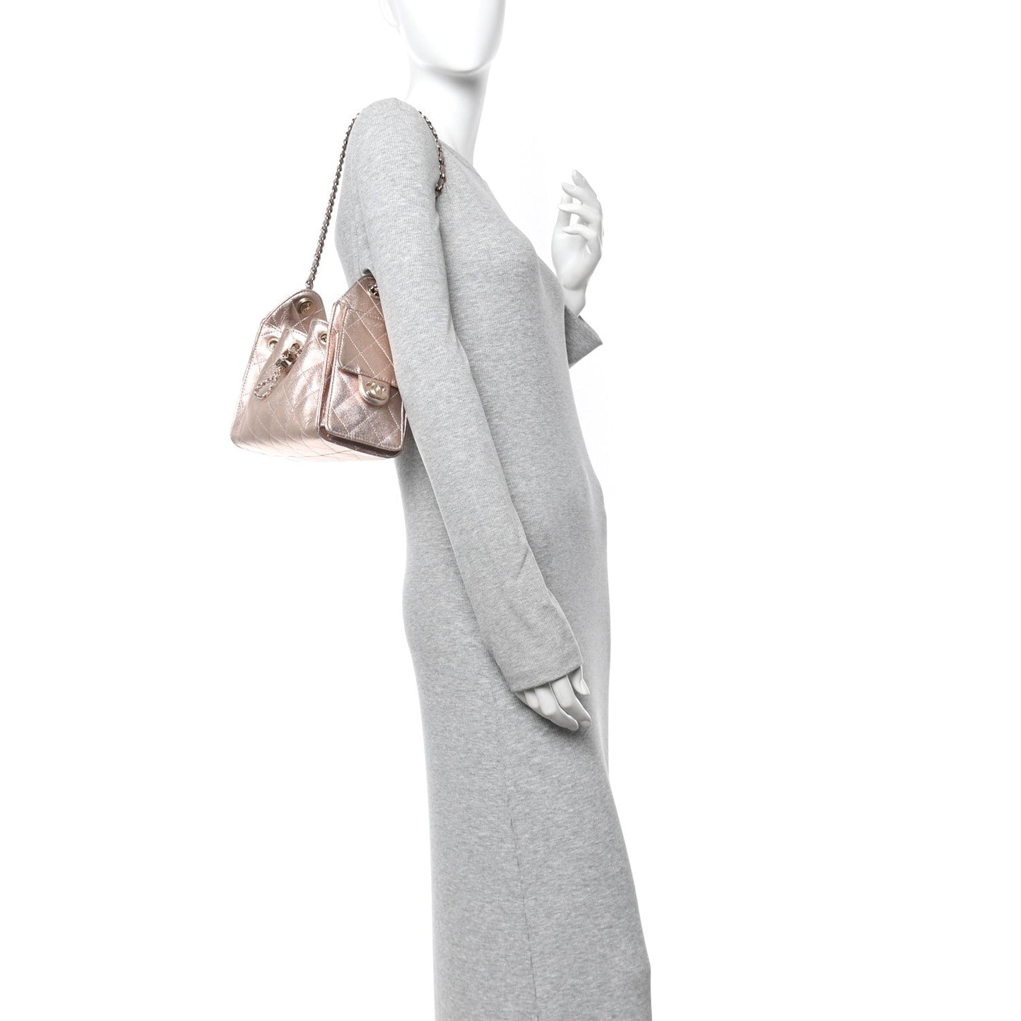 Metallic Caviar Quilted Mini Chanel 25 Handbag Copper