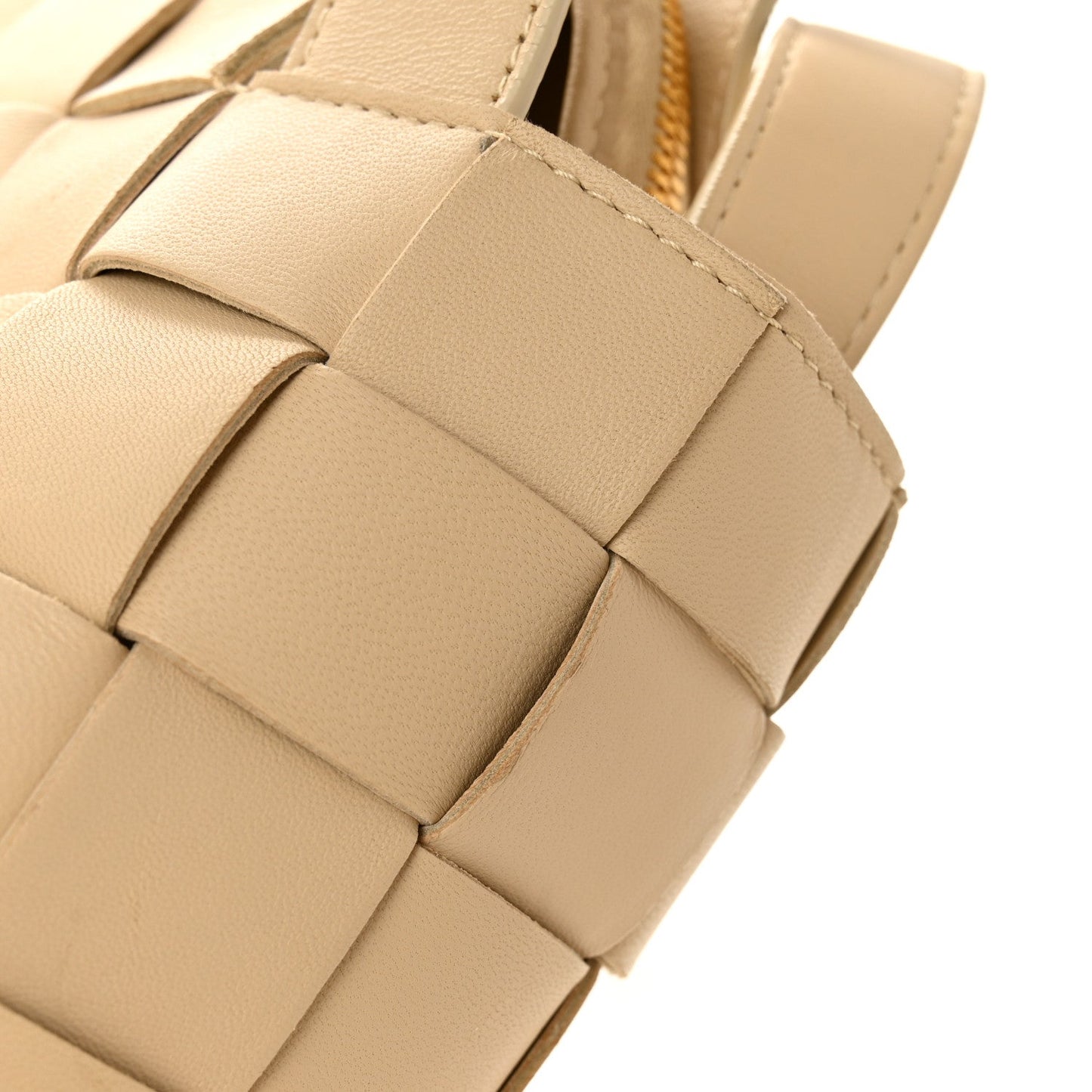 Lambskin Maxi Intrecciato Bowling Cassette Shoulder Bag Porridge