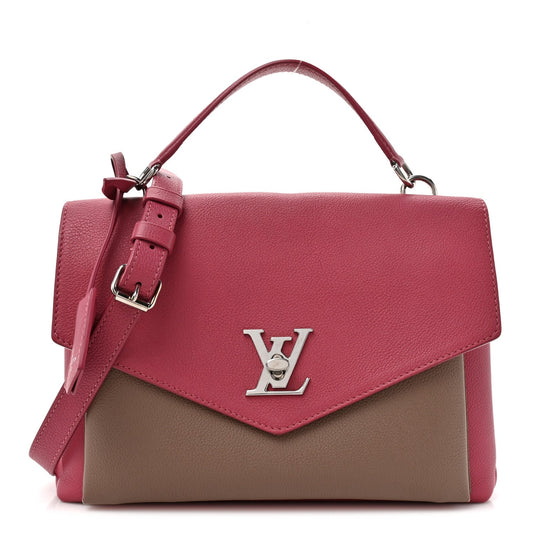 Soft Calfskin My Lockme Top Handle Lie De Vin Oxford Greige
