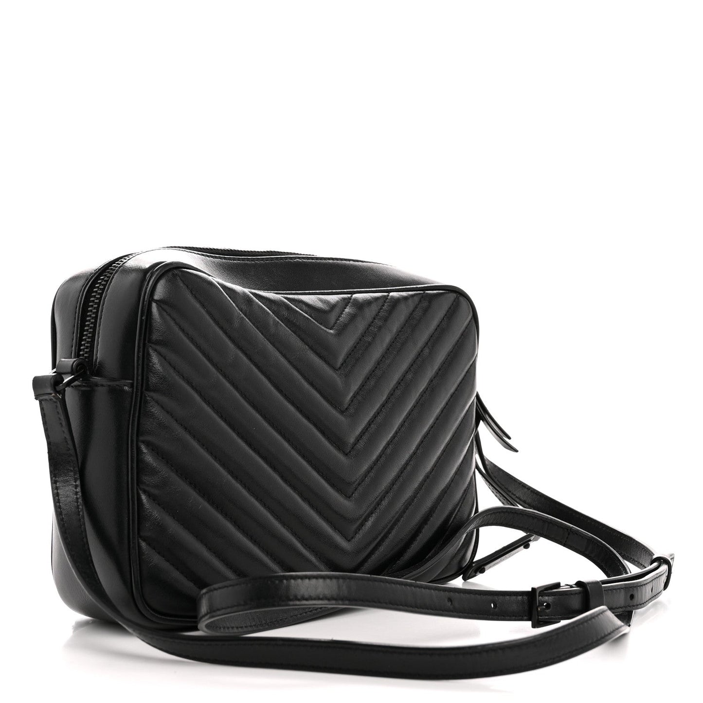 Calfskin Matelasse Monogram Monochrome Lou Camera Bag Black