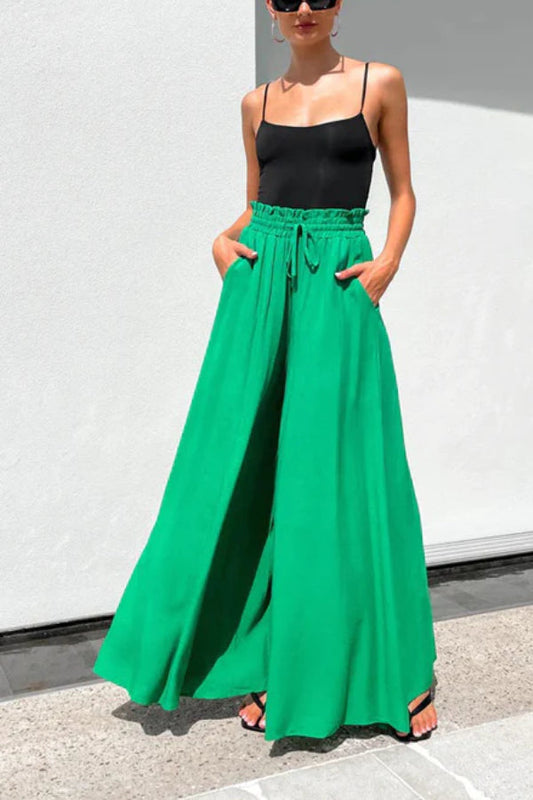 PANTALONES DE LINO DE PIERNA ANCHA ON MY HEART - 4 COLORES 