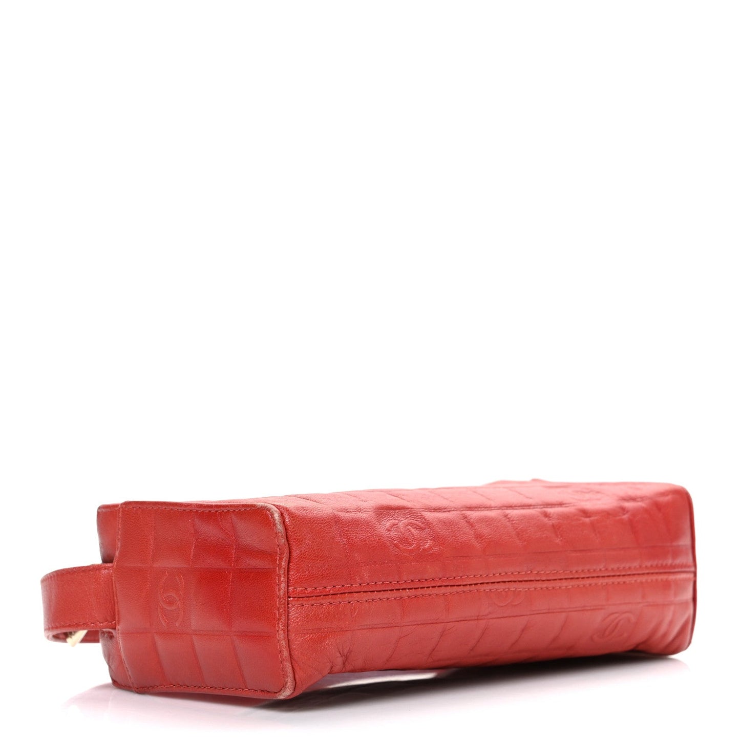 Lambskin Embossed CC Chocolate Bar Shoulder Bag Red